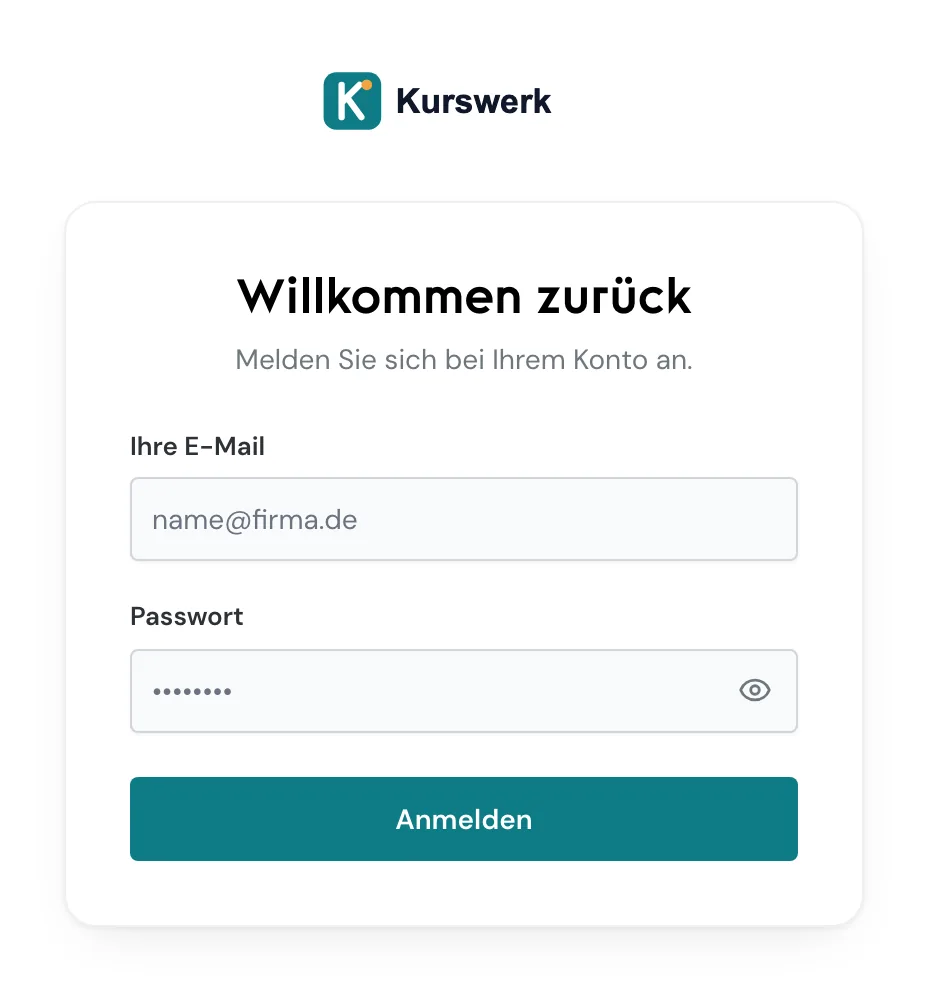 Die Login-Seite auf einer White-Label-Domain mit dem Logo des Partners