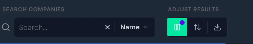 The filter bar with real-time updates turned on