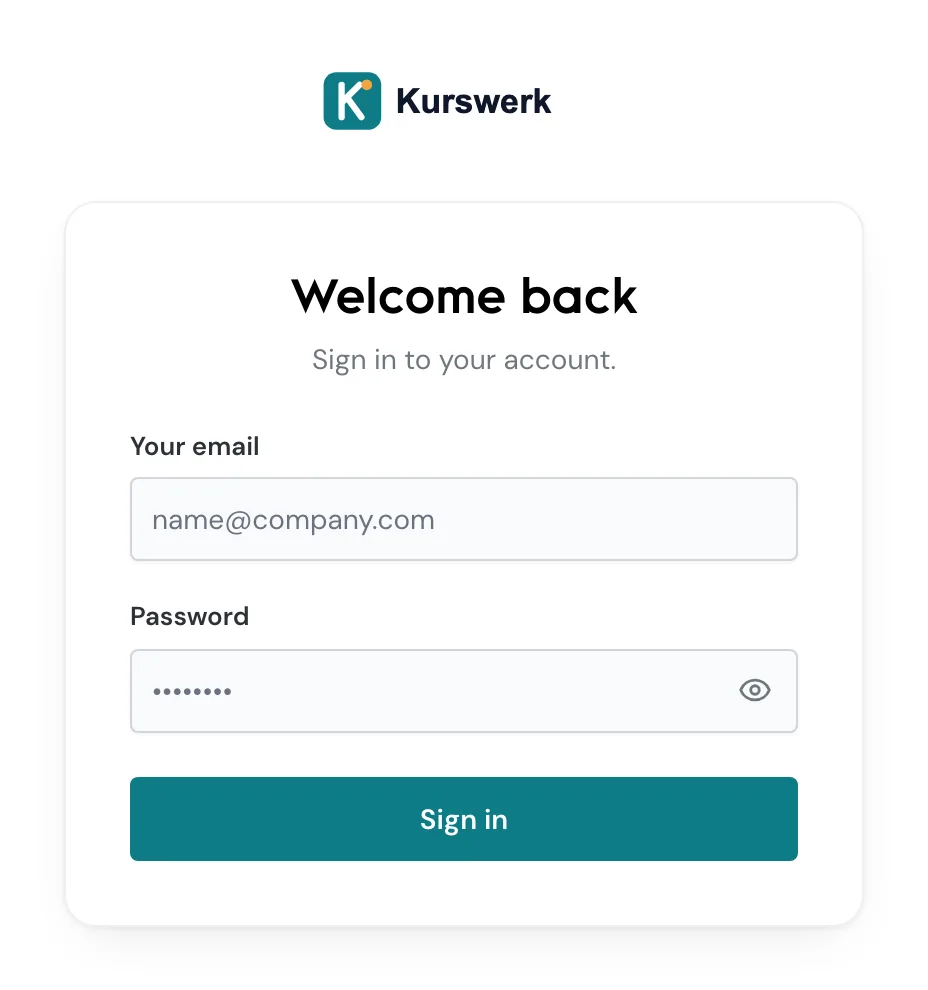 The login page on a white-label domain with the partner's logo
